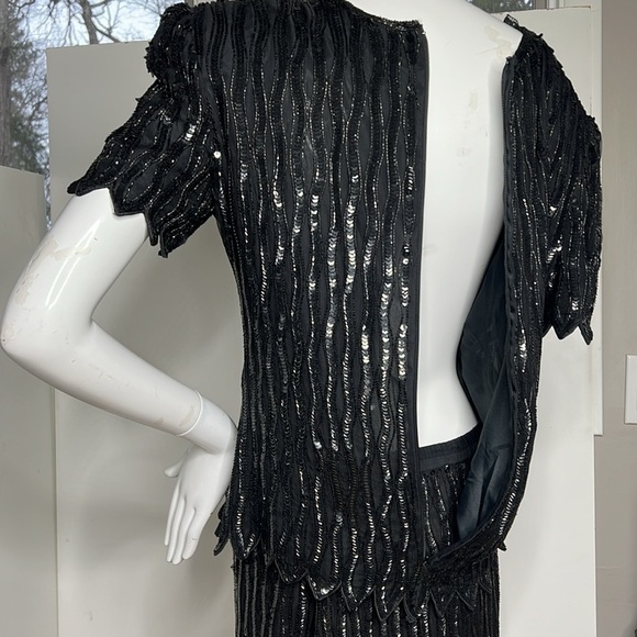 Stenay Sz 8 Two Piece Black Fully Beaded Skirt and T-shirt Set - Picture 9 of 9